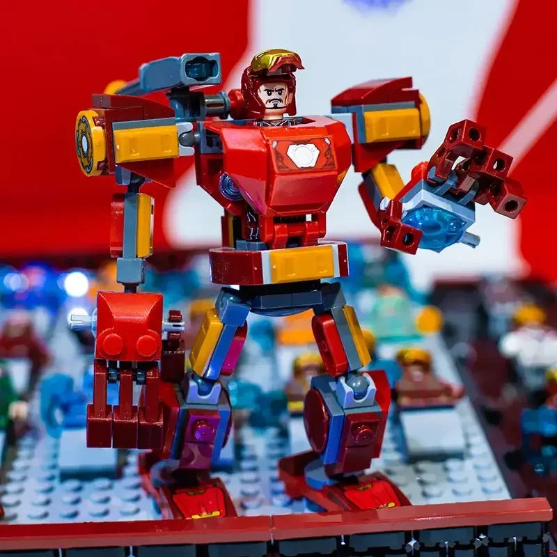 Marvel Captain America  Iron Man Venom Wolverine Thor Black Panther Thanos Doll Mecha Man Doll Building Block Assembly Toy Model