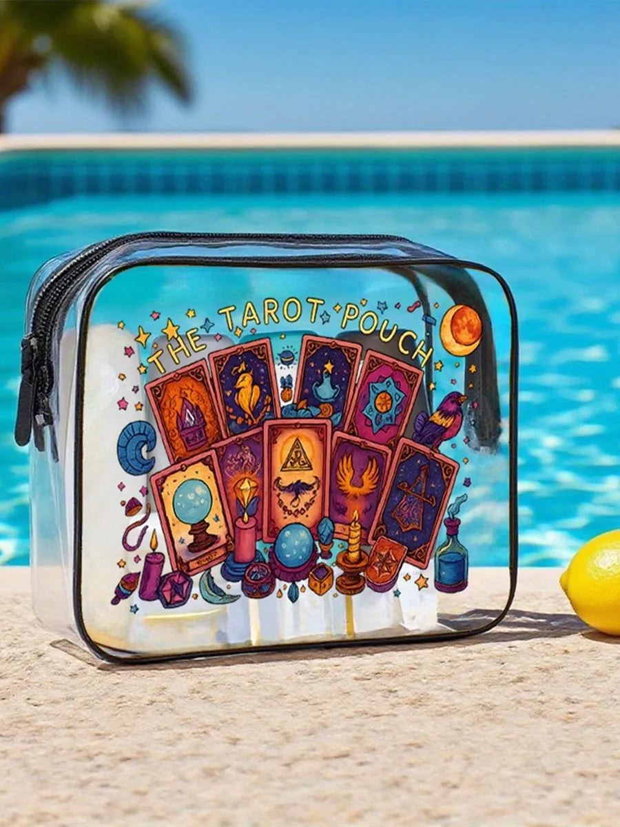 Tarot Cosmetic Bag, Unique Design Makeup Pouch, Travel & Beach Toiletry Essential