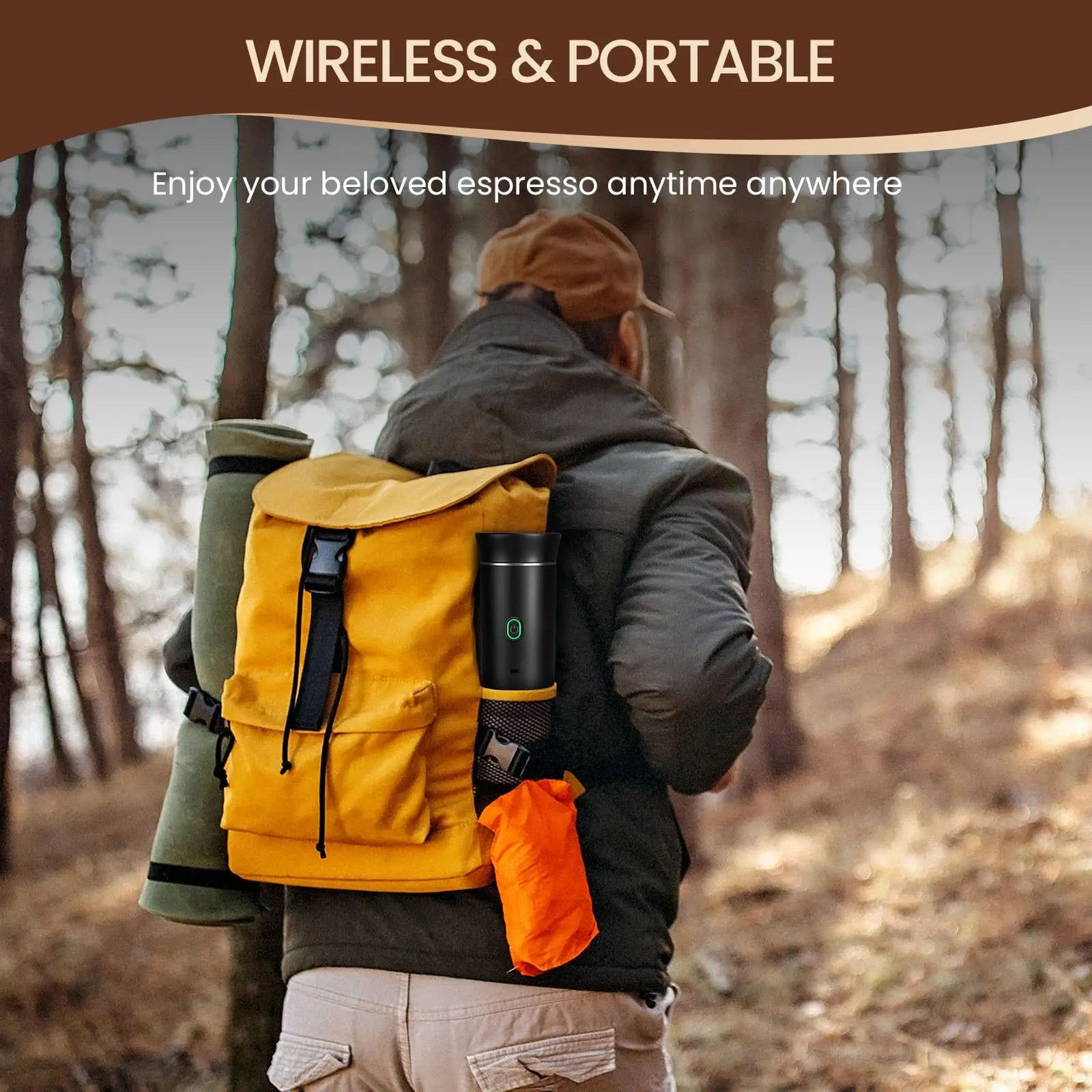 Wireless Electric Portable Espresso Coffee Machine for Car & Home Camping Coffee Maker 3-in-1 Capsule Powder Travel Coffee Maker