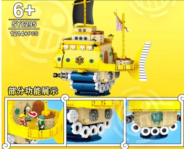 2022 New Anime One Piece Going Merry Thousand Sunny Model Building Blocks Bricks Kit Luffy Zoro Sanji Figures Set Kid Toys Gift