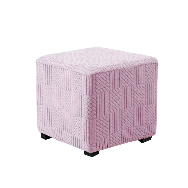 1PC Square Jacquard Ottoman Slipcover Durable Stretch Footrest Cover Folding Storage Stool Furniture Protector Pouf Cover 3sizes