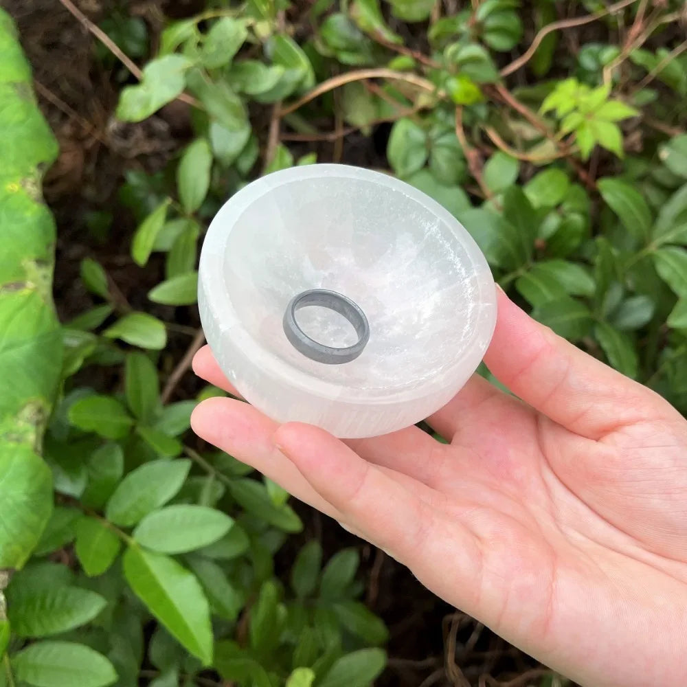 Selenite Crystal Bowl, Jewellery Storage Crystal Decoration Gift, Home & Office Decor, Great Choice for Christmas Gift Giving