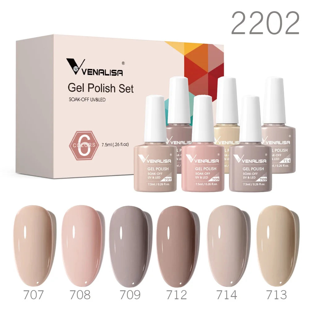 Kit de vernis à ongles en gel 6 couleurs