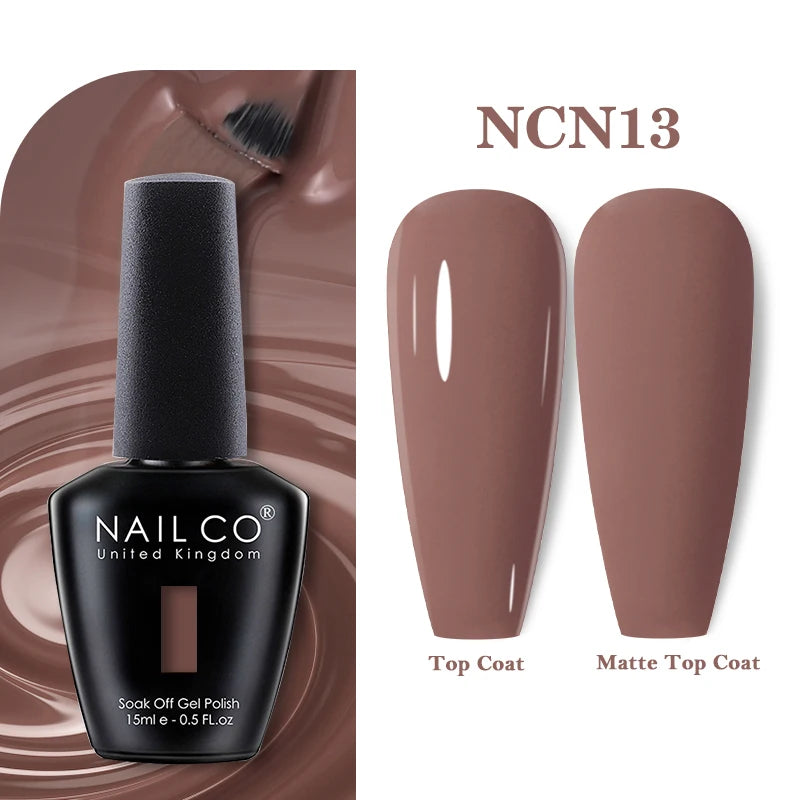 NAILCO Vernis Semi Permanent UV Gel Nail Polish Black White Color Nails Art Manicure TOP BASE Varnish Hybrid Nail Professionals