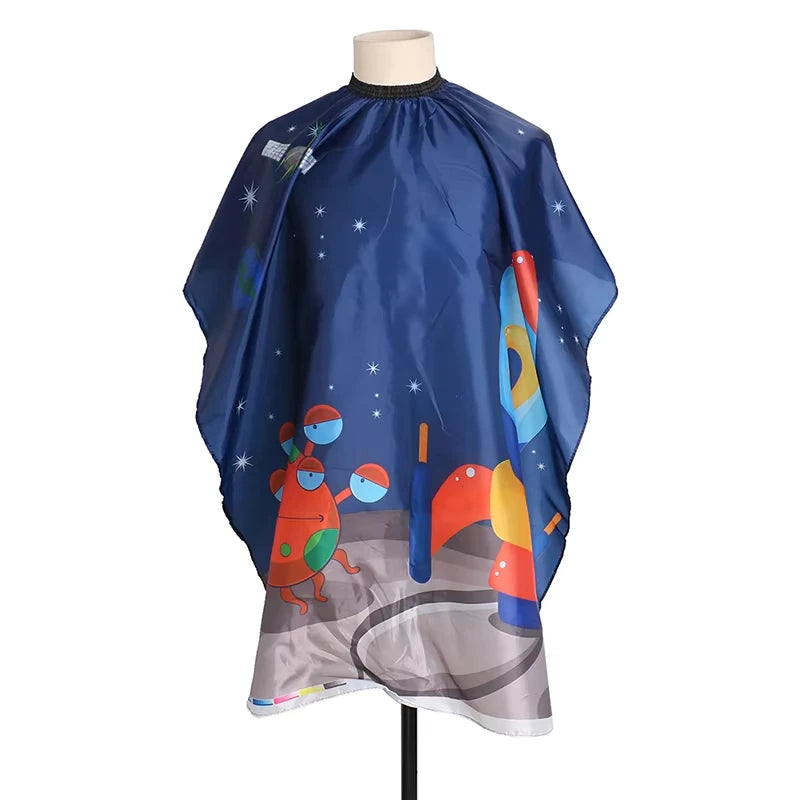 Children's Cute Cartoon Hairdressing Cape Hair Cut Styling Gown Barbershop Haircut Cape Hairdresser Cloth for Kids