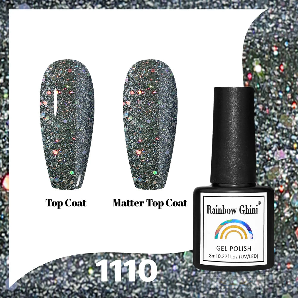 Gel Vernis à ongles semis permanents Paillettes 8Ml 150 couleurs