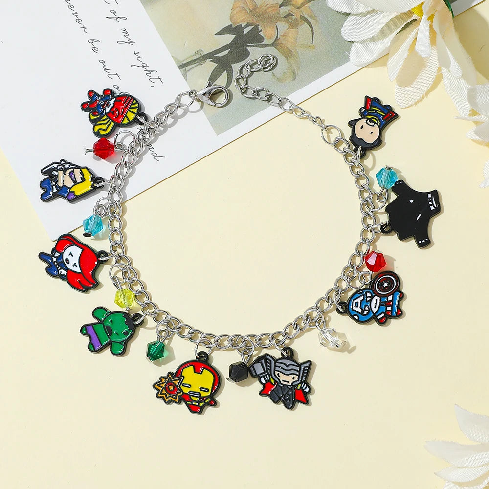 European and American Film Marvel Superhero Series Metal Enamel Pendant Bracelet Gothic Creative Personality Gift