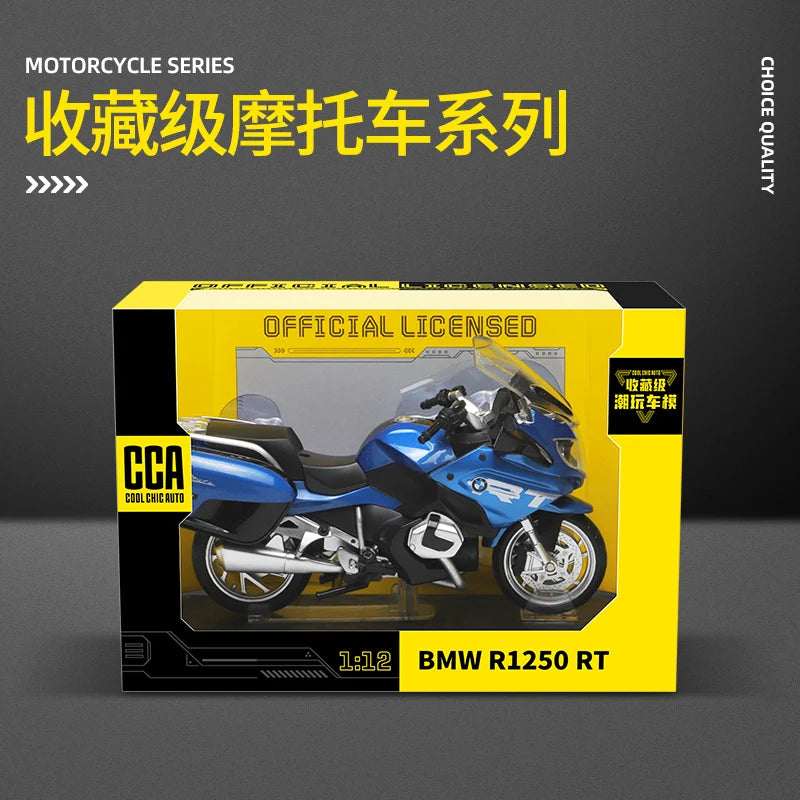 MSZ CCA 1:12 BMW R1250RT with base alloy die-cast car motorcycle model, toy gift giving, die-cast static motorcycle model