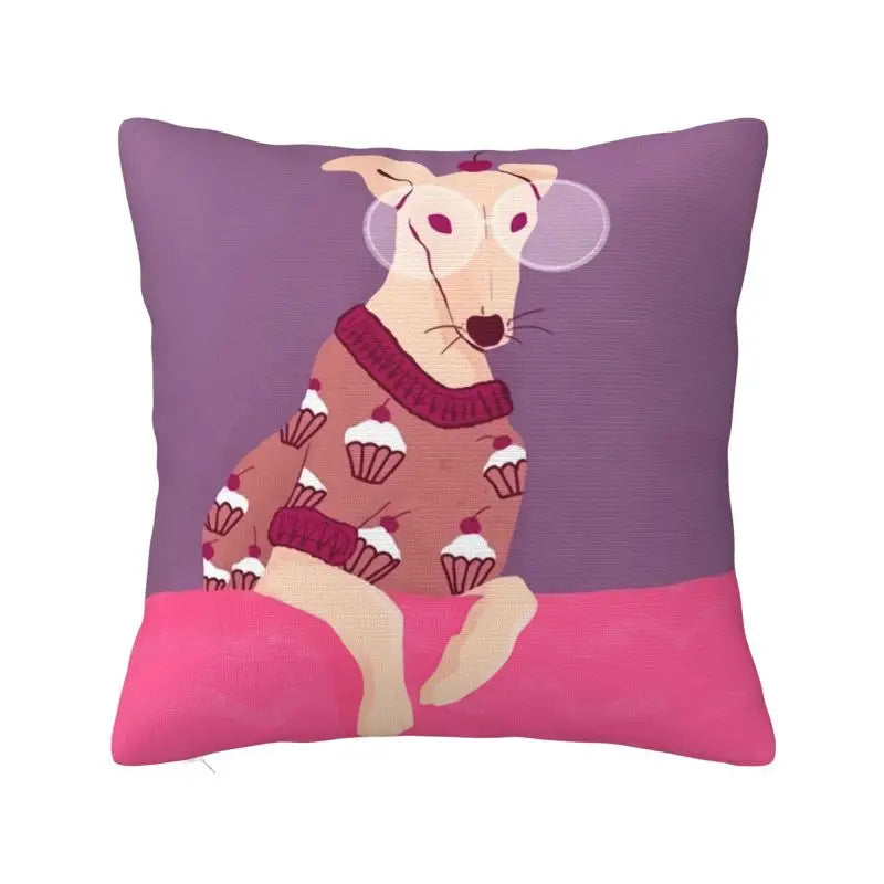 Custom Cute Whippet Greyhound Pillow Case Decor Home Hound Dog Luxury Cushion Cover Car Pillowcase