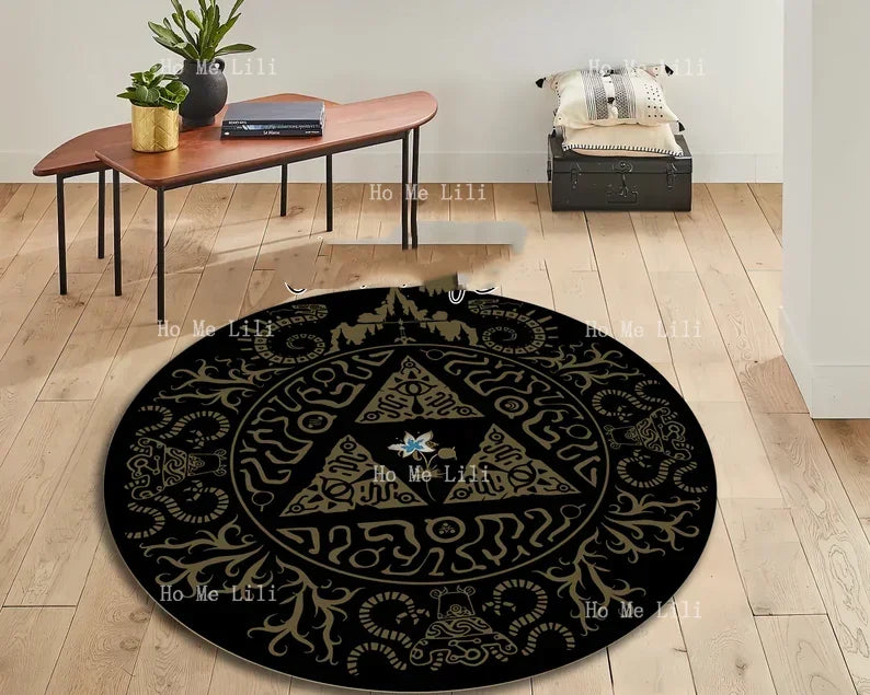 Zelda Game Round Rug Cool Gamer Mat Game Room Carpet Decor