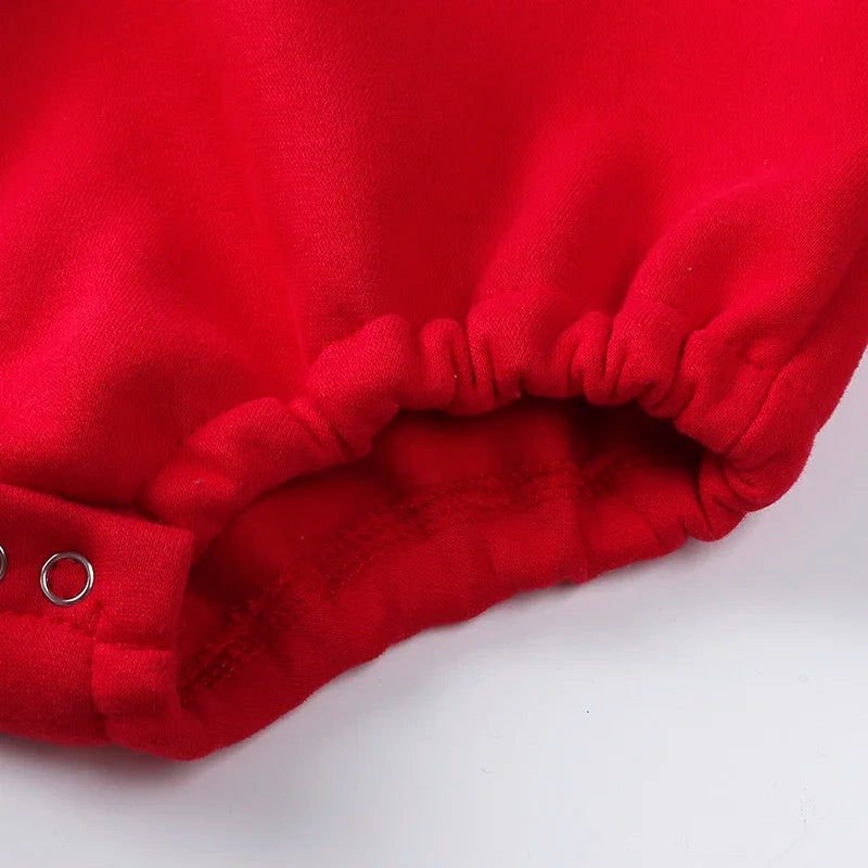 Baby Christmas Romper with Hat 0-24M Newborn Embroidery Solid Cotton Christmas Tree Santa Claus Deer Costume For Xmas Pajamas