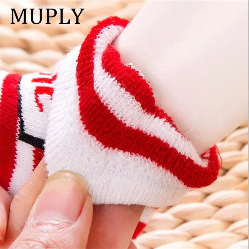 1 Pair Cotton Spring Winter Autumn Baby Girls Boys Kids Socks Children Striped Terry Snowflake Elk Santa Claus Christmas Bear