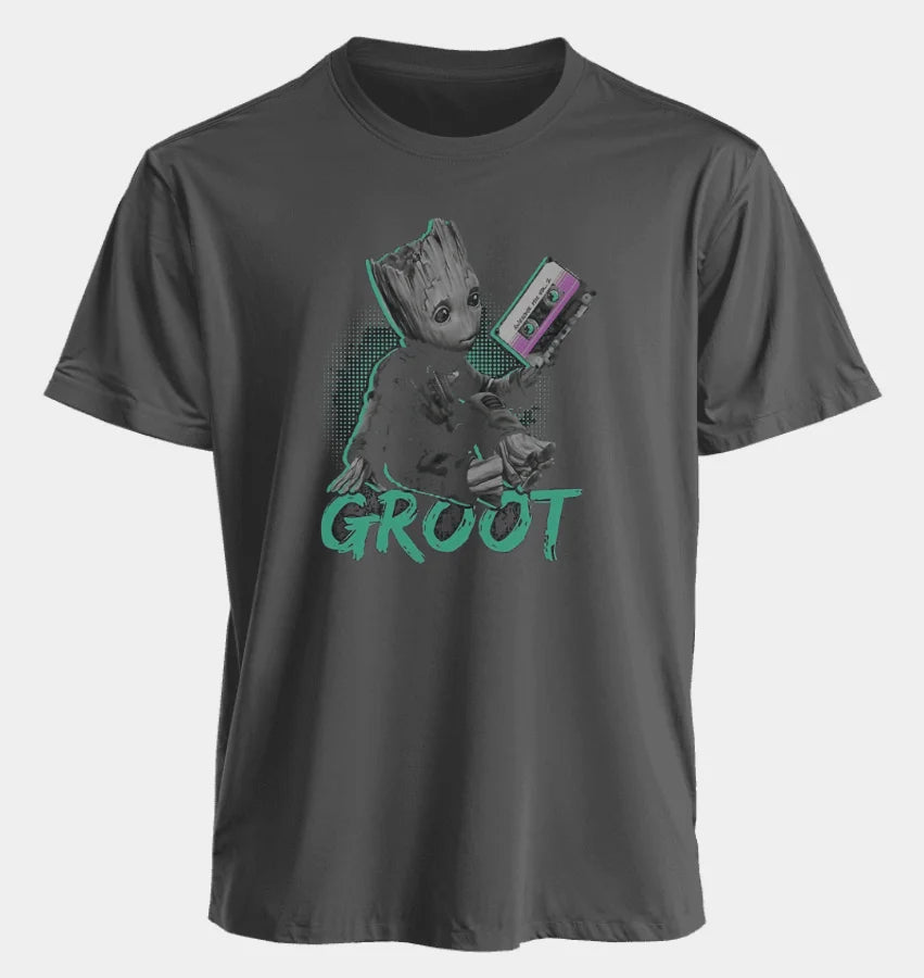 Marvel Men's and Women's T-shirts Groot Summer American Spring and Autumn New Classic Oversized Sporty Style Short-sleeved