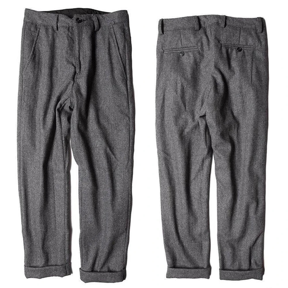 Pantalon de costume en laine style rétro