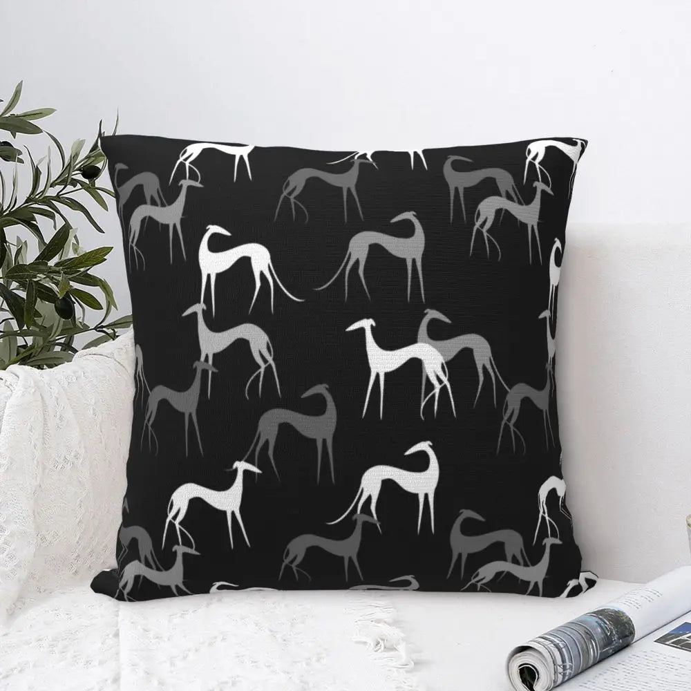 Custom Cute Whippet Greyhound Pillow Case Decor Home Hound Dog Luxury Cushion Cover Car Pillowcase