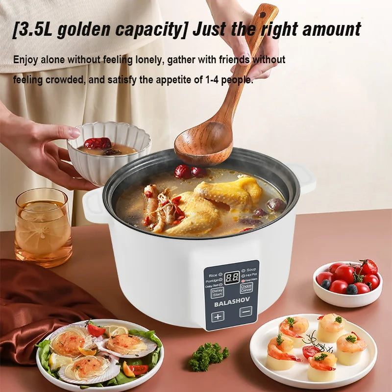 220V Household Multi Cookers 3.5L Electric Cooker Non-stick Cooking pot Hot Pot Smart Rice cooker Cooking Appliances