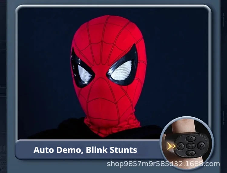 Marvel Mascara Miles Spiderman Headgear Cosplay Moving Eyes Electronic Mask Spider Man 1:1 Remote Control Toys For Adults Gift