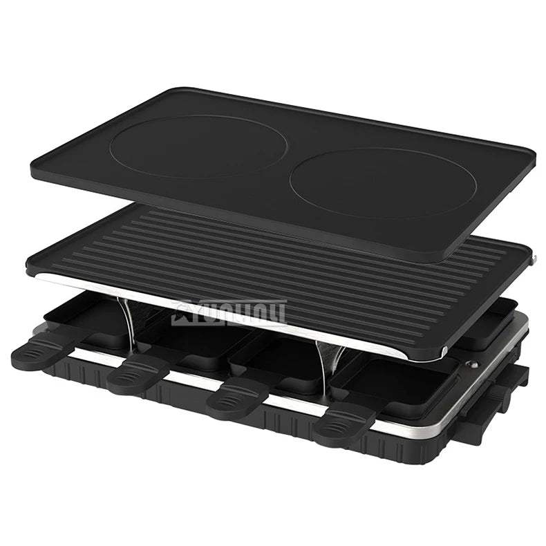 Double Layers Grill Household Electric Griddle Smokeless Non-stick Barbecue Pan Multifunctional Baking Pan