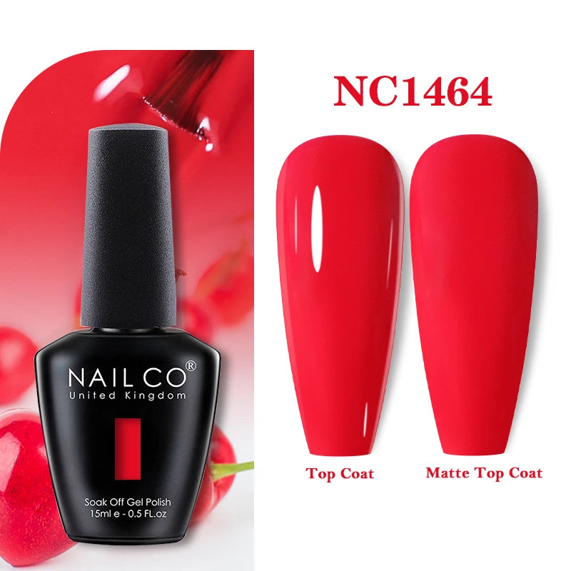 NAILCO Vernis Semi Permanent UV Gel Nail Polish Black White Color Nails Art Manicure TOP BASE Varnish Hybrid Nail Professionals