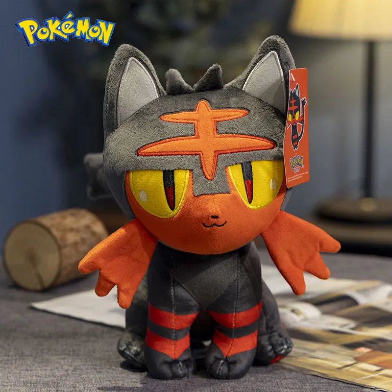 Pokemon Kawaii Litten Meowth Stuffed Toys Cartoon&Cute Plush Doll Throw Pillow Children's Toy Birthday Present