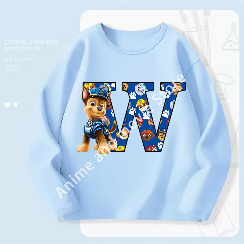 Paws Patrols Chases Child Long Sleeve Boys T-shirt Children Casual Clothing Cartoon Cute Printed Sweatshirt Anime New Kids Gifts