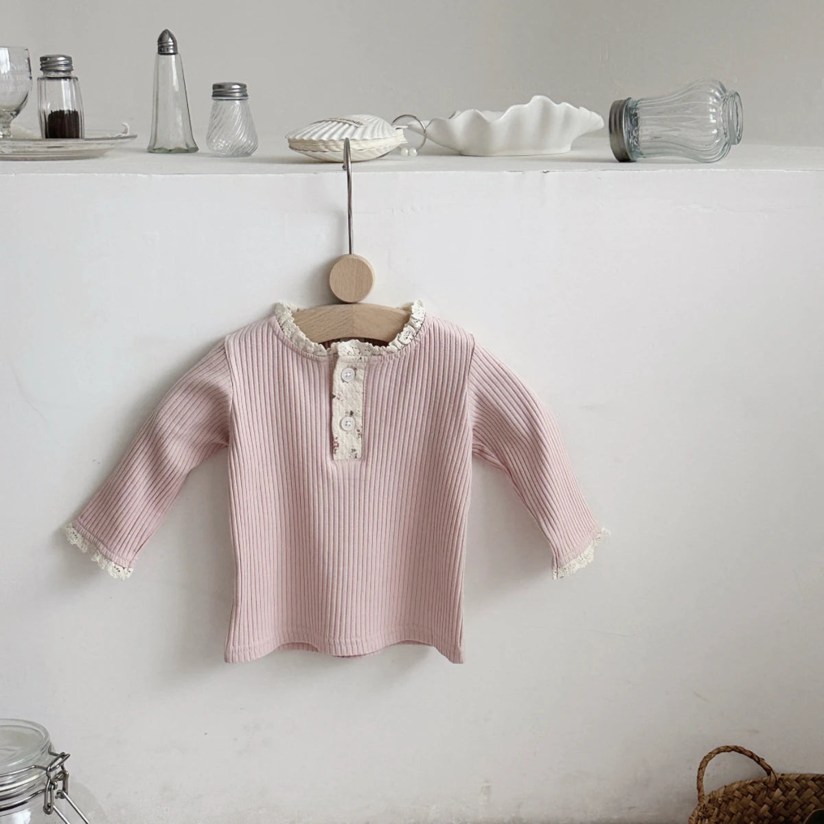 Autumn Fashion Newborn Baby Girls Clothes Comfort Solid Color Lace Long Sleeves Trendy Breathable Kids Girl Korean Style