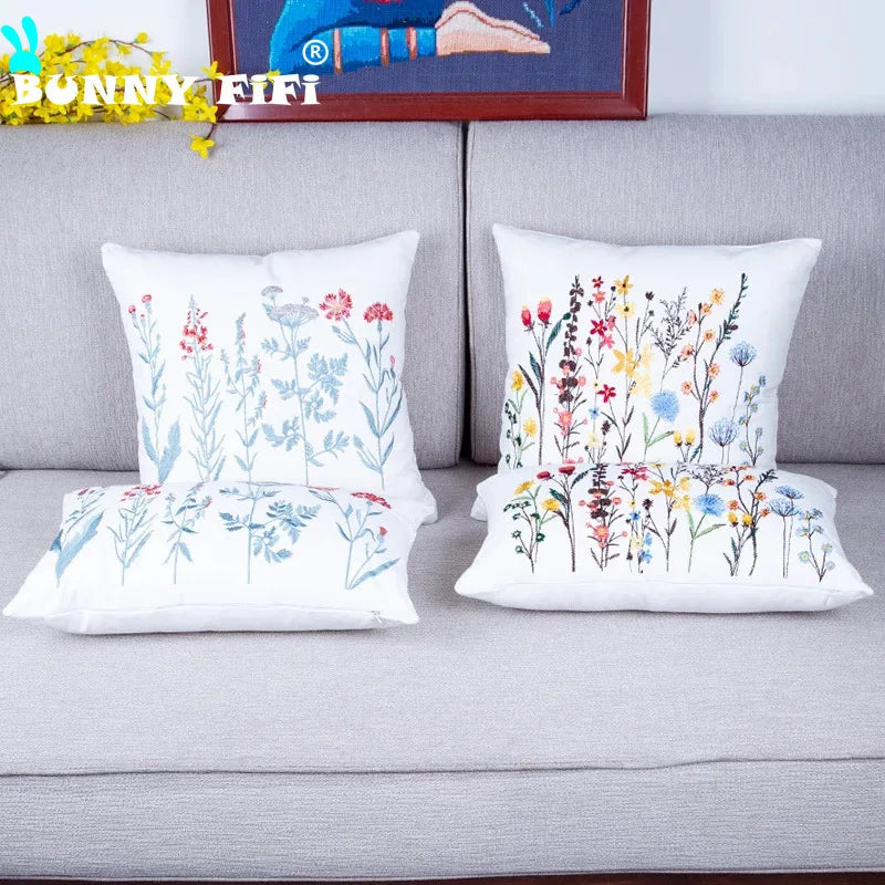 Cotton cushion cover with dandelion design for home decoration, floral design, spring, 30x50cm, 45x45cm
