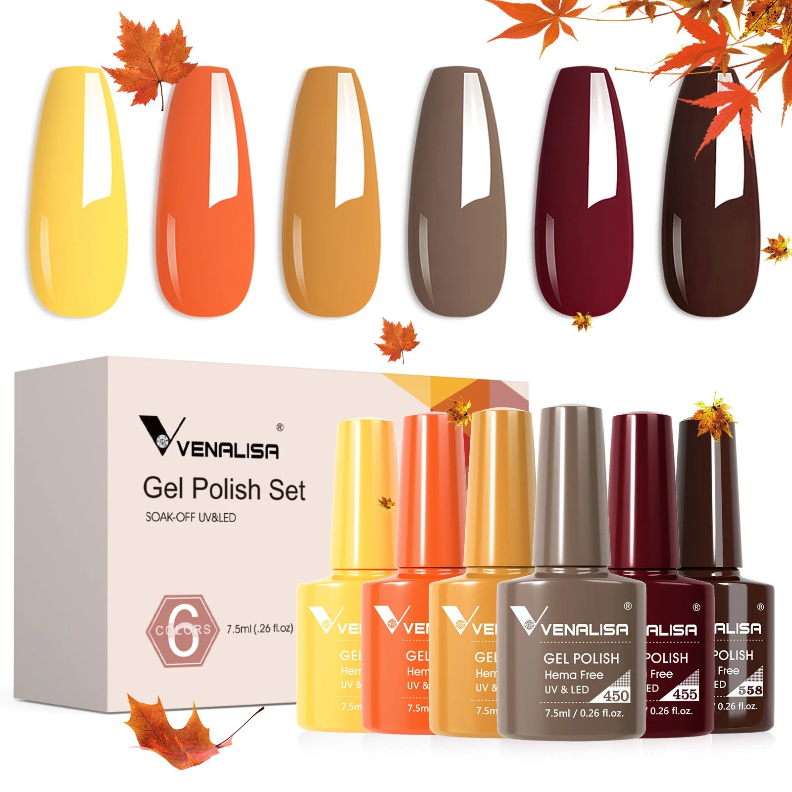 Kit de vernis à ongles en gel 6 couleurs
