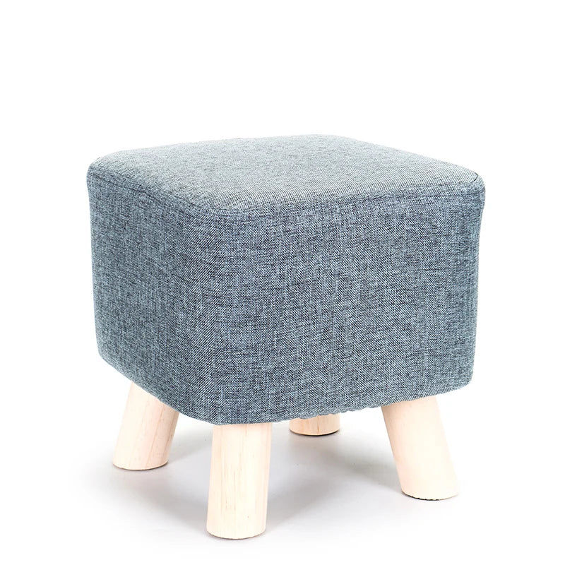 Elastic Footstool Cover Cotton Linen Stretch Sofa Protector Ottoman Slipcover Washable Ottoman Pouffe Foot Rest Stool Covers