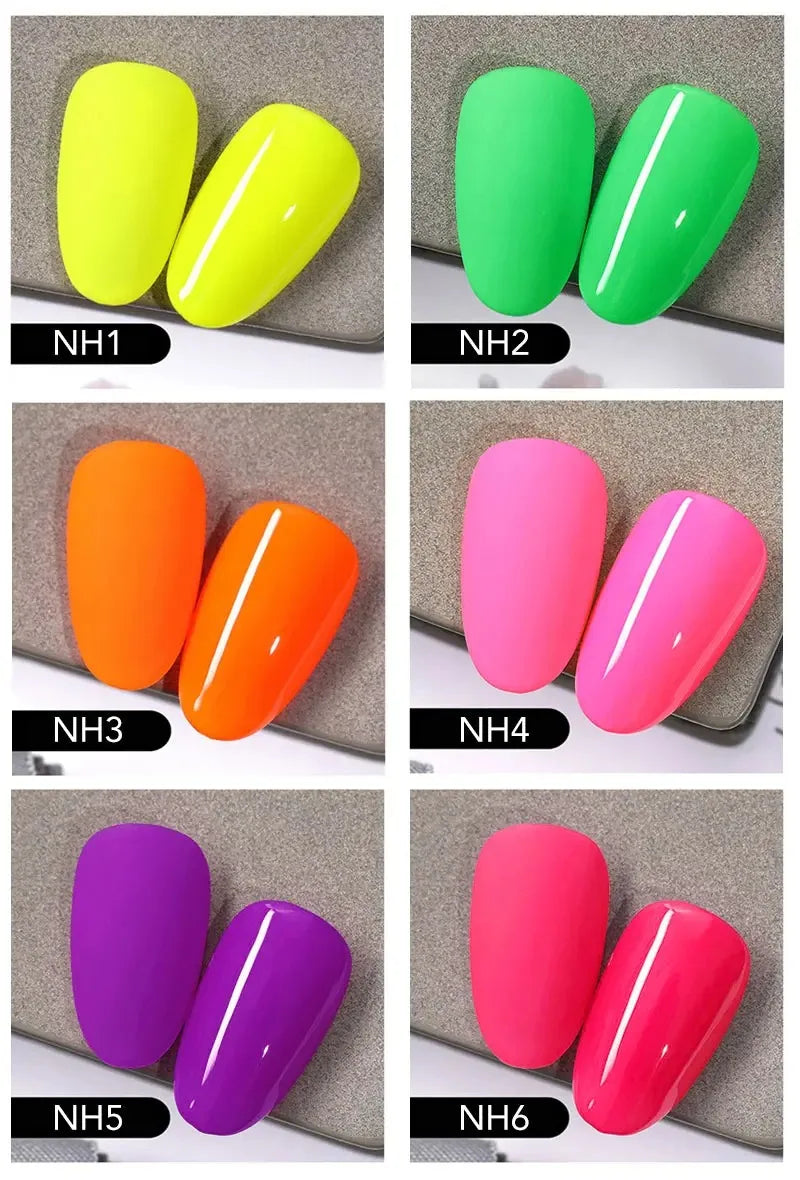 VENALISA Neon Gel Nail Polish, Bright Color Soak off for Professional Manicure And DIY Home Use Nail Art Salon Designs