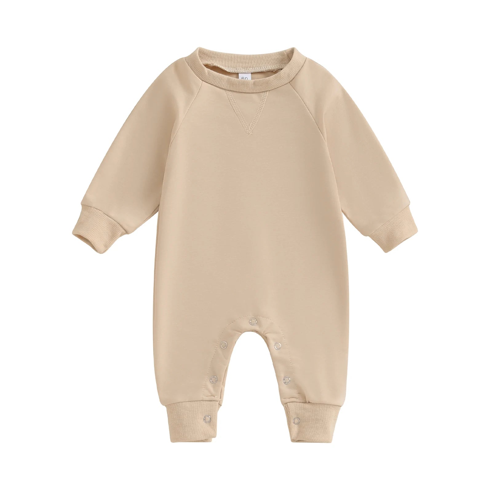FOCUSNORM 7 Colors Newborn Baby Girls Boys Casual Romper 0-18M Solid Long Sleeve Button Jumpsuits Clothes