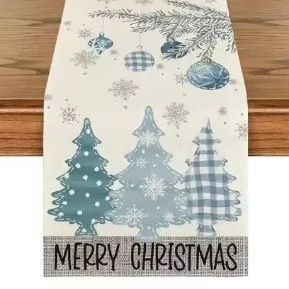 Santa Claus Table Runner Living Room and Bedroom Backdrop Decoration Fabric, Christmas Home Soft Decoration