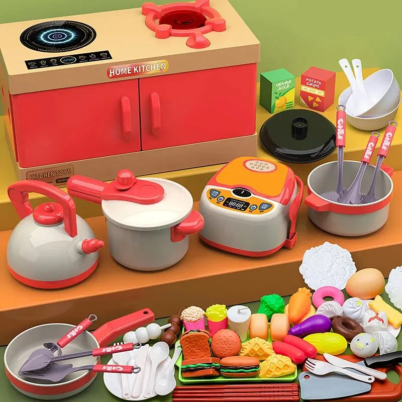 Clearance_Simulation Pretend Play House Kitchen Toy Girl Cooking Tableware Set Girl Simulation Cooking Tableware Set Gifts Toys