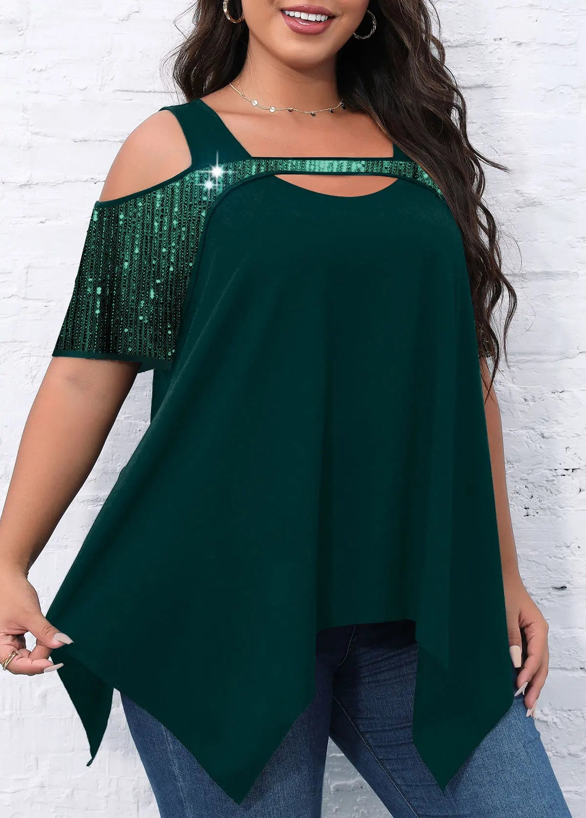 Fashion Women Sexy Shirts Vintage Summer Big Large Beads Hole Ruffles Tees Blouse Top Loose Casual Short Sleeve Tops S-6XL