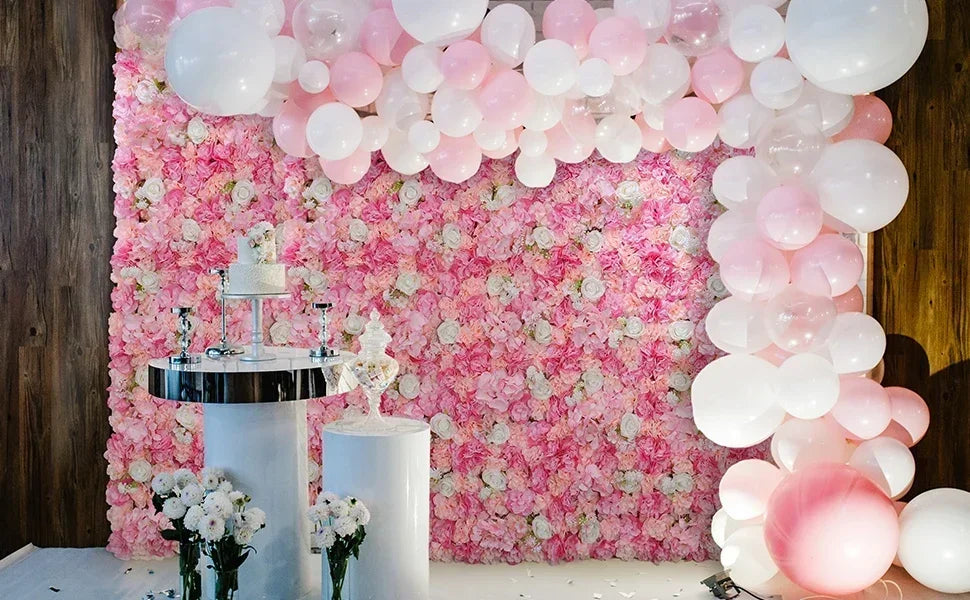12PCS Artificial Flowers Roses Wall Panel 3D Flower Backdrop Faux Roses for Wall Party Wedding Bridal Shower Outdoor Decoration