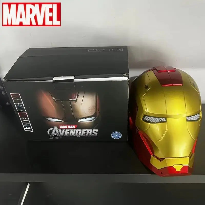 Marvel Iron Man Merchandise Helmet Mk5 Wearable Collectible Toy With Light Emitting And Manual Opening/Closing Feature Boys Gift