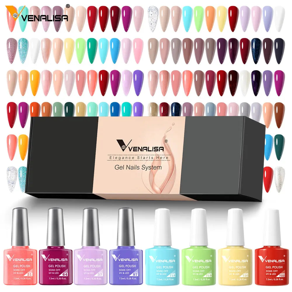 12pcs/kit Venalisa Vernis à ongles gel pigmentée Terre brune