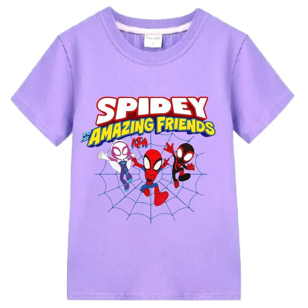 Spidey and His Amazing Friends T-shirts Kids New Design TShirts Cool Boys Girls Essential Tee-shirt Children Cotton Soft Clothes