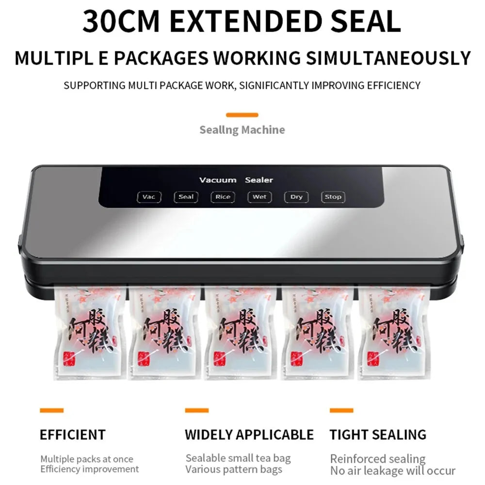 BRIEFNESS Electric Sealer Vacuum Machine Black Multifunctional Food Vacuum Sealer with Vacuum Bag Vacuum Packaging Machine