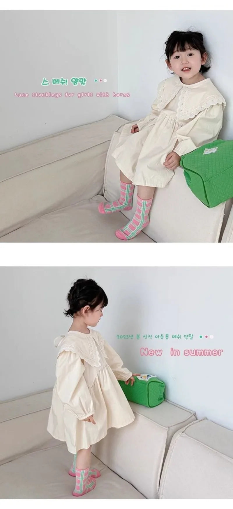 3PCS/Set Girls' Socks Korean Children's Cotton Mesh Mid Tube Socks 2-12Y Baby Girls Kids Versatile Thin Breathable Trendy Socks