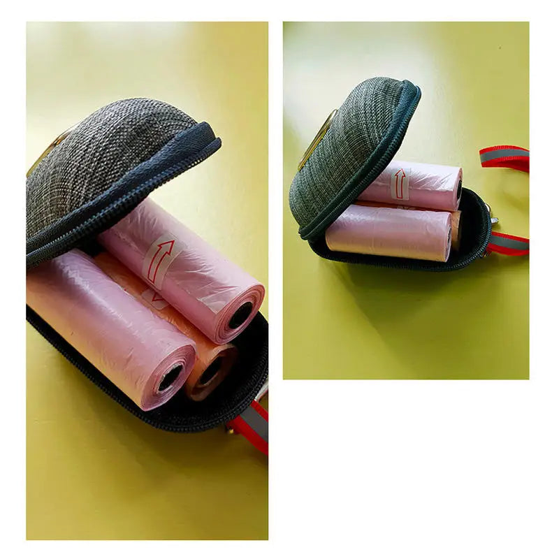 1/5pcs Canvas Dog Poop Bag Holder Outdoor Pet Waste Bag Dispenser with Carabiner Clip Animal Waste Collection Pouch