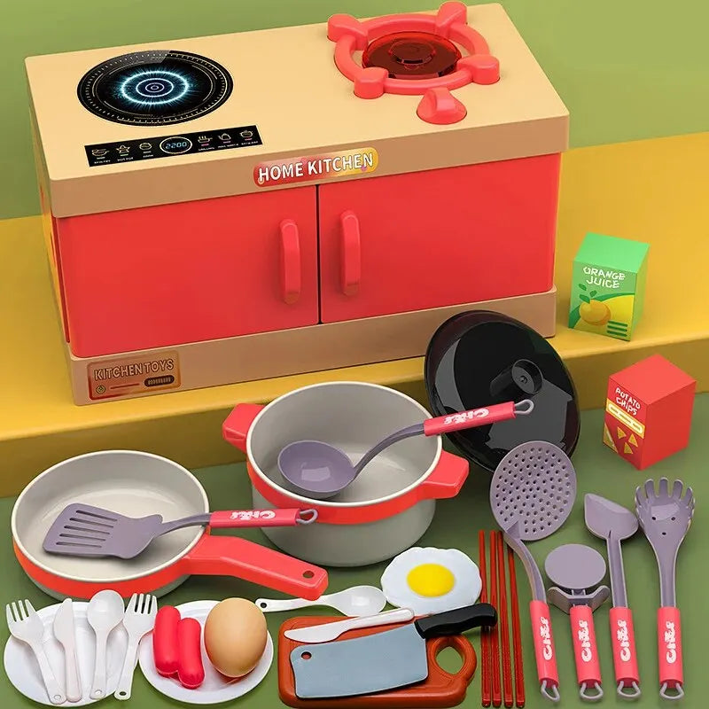 Clearance_Simulation Pretend Play House Kitchen Toy Girl Cooking Tableware Set Girl Simulation Cooking Tableware Set Gifts Toys