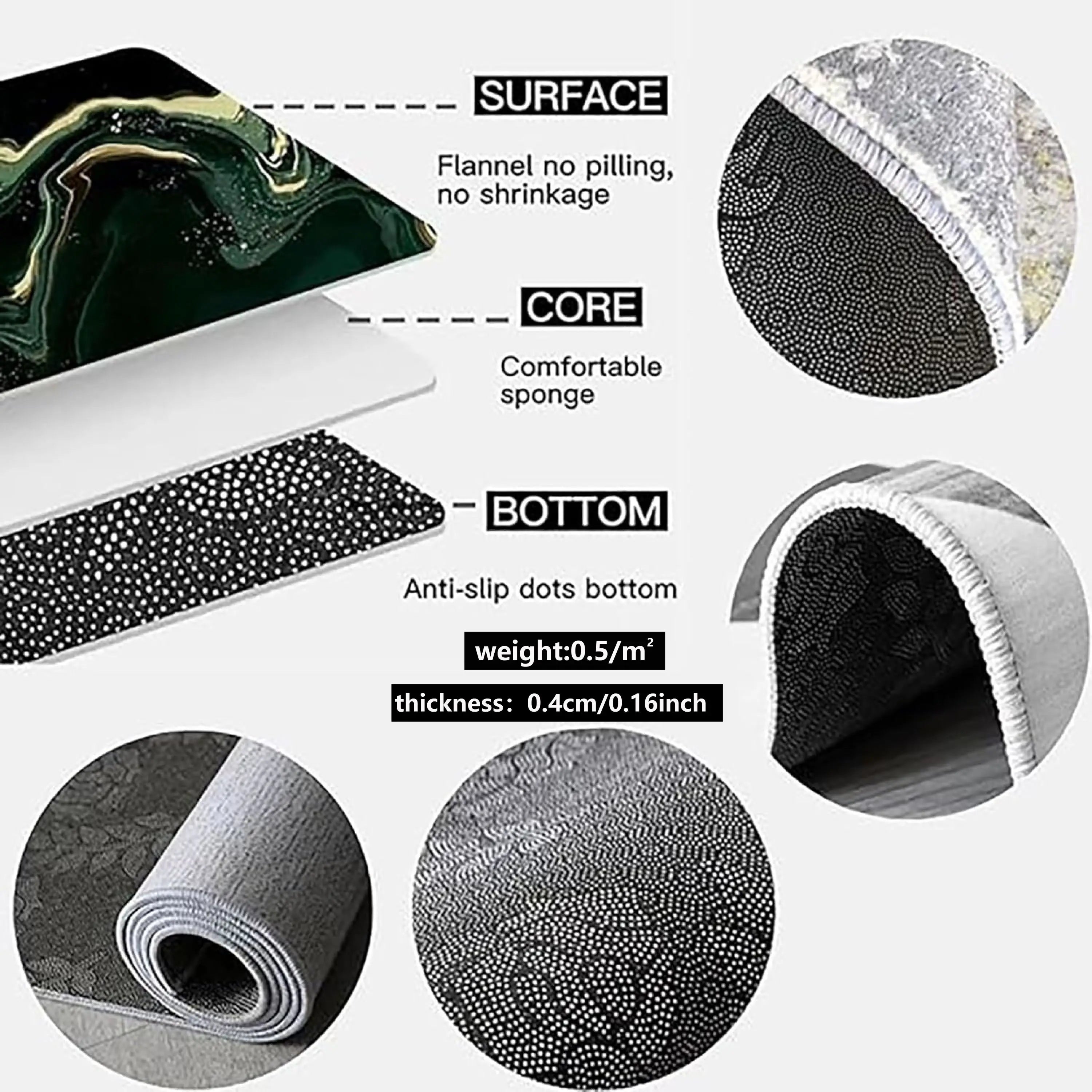 VIKAMA Christmas Grinch Green Monster Water-Resistant Anti-Slip Floor Mat For Entry Door Area - Aesthetic Home Decoration