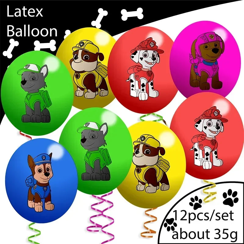 paw patrol rubble theme animals party supplies decorations kids birthday disposable tableware plate tablecloth party theme favor