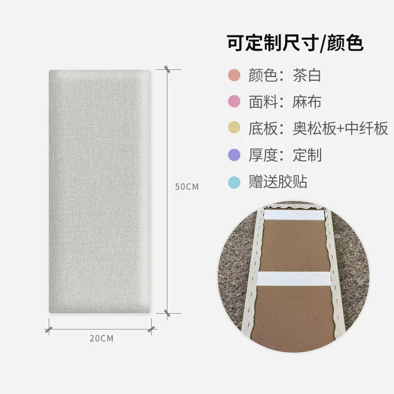 Têtes de lit de chambre à coucher, sac souple en lin, hôtel, club-house, fond mural, sac souple, coussin Tatami, meubles de maison auto-adhésifs