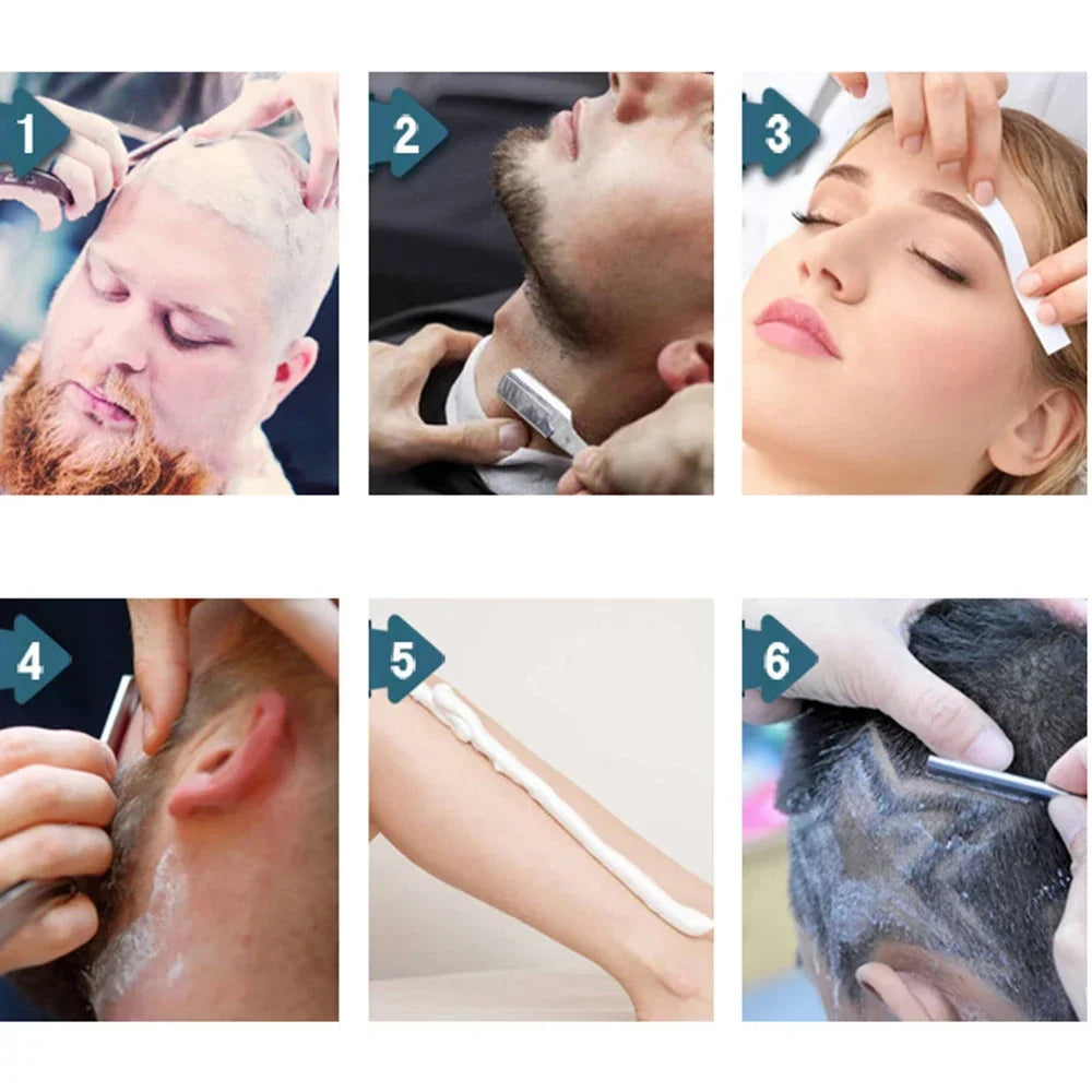 Barbershop Rasoir pour hommes Rasoir à bord droit lames remplaçable