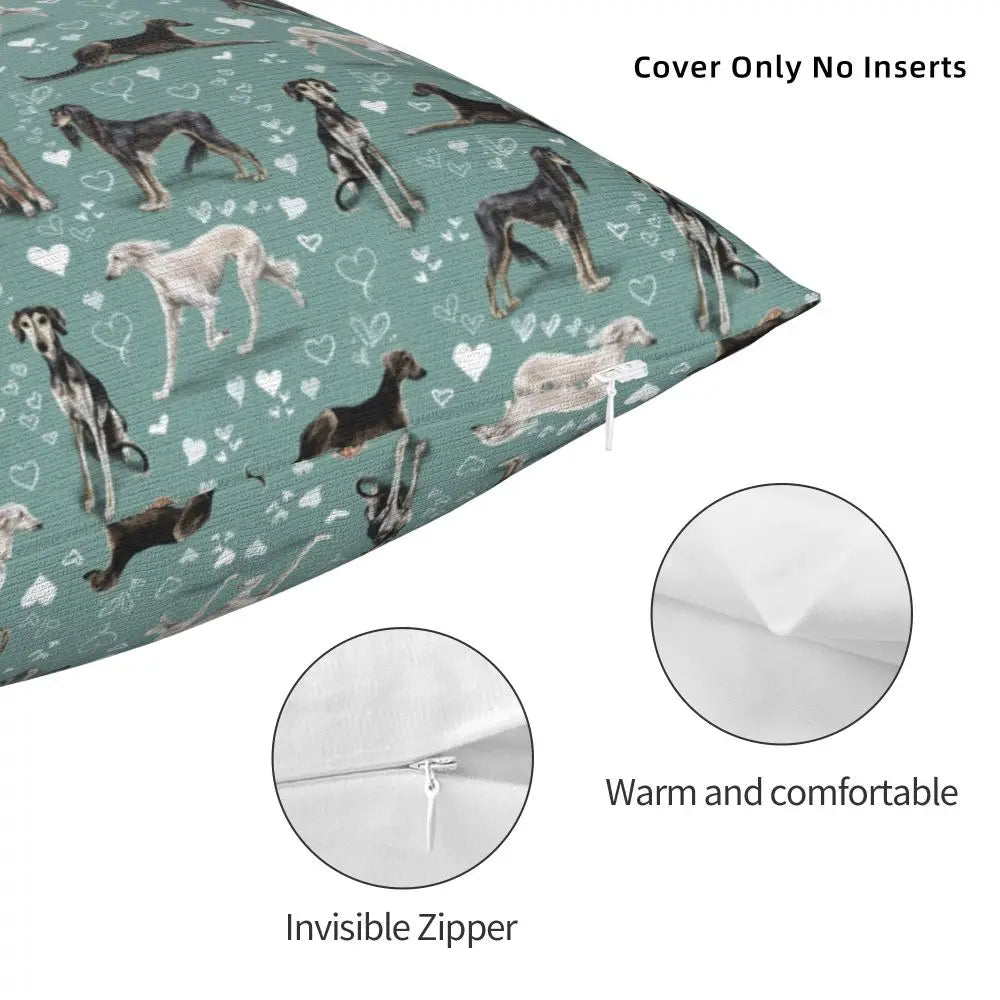 Custom Cute Whippet Greyhound Pillow Case Decor Home Hound Dog Luxury Cushion Cover Car Pillowcase