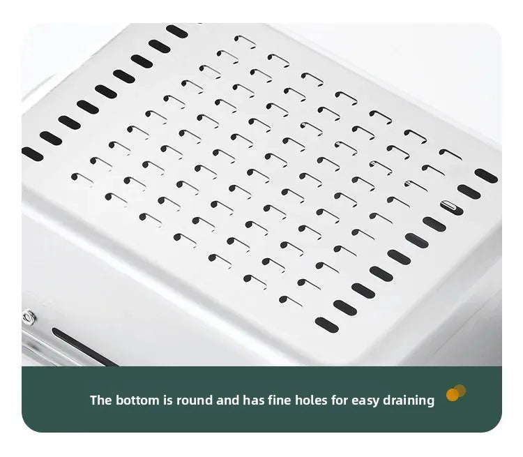 304 Stainless Steel Sink Rack - Extendable Dish Drainer for Plates, Fruits & Vegetables | Heavy-Duty Kitchen Drain Basket