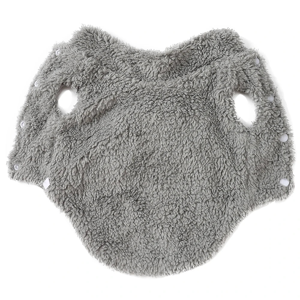 Winter Pet Clothes Cozy Thicken Fleece Solid Kitten Sweater For Small Cats Dogs Cute Bow Jacket Coat With D-Ring Sphynx Costume