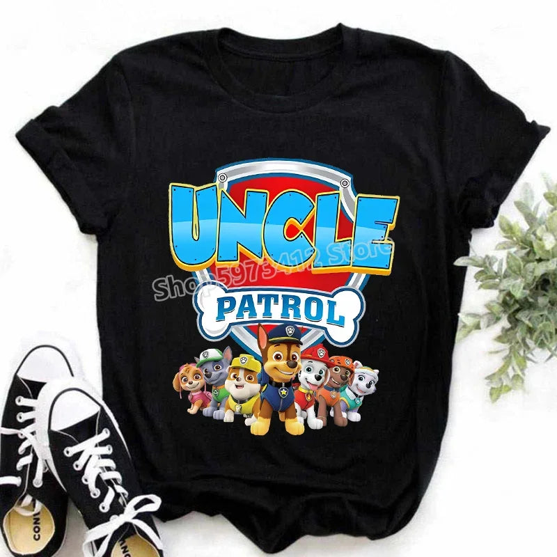 Paw Patrol Summer Tops Cotton T-shirt White Shirt Print Women Cartoons Fashion Black Clothes Man Adult Tee Short Sleeve Clothing